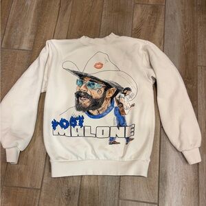 Post Malone Blue Flame Crewneck sweatshirt Small